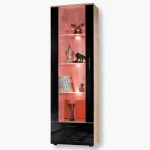 Alessandria Standing Cabinet, Black/Wotan RGB LED Lighting