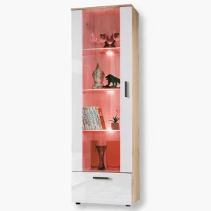 Alessandria Standing Cabinet, White/Wotan RGB LED Lighting