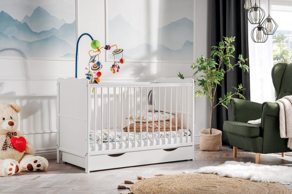 Aurora baby cot with drawer, white matt - Image 2
