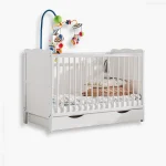 Aurora baby cot with drawer, white matt