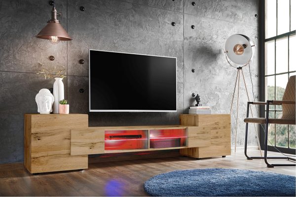 Merano TV Cabinet, Wotan/Wotan RGB LED Lighting - Image 2