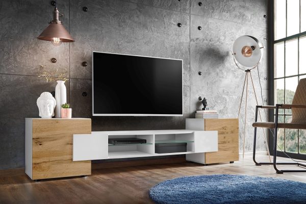 Merano TV cabinet, white/Wotan - Image 2