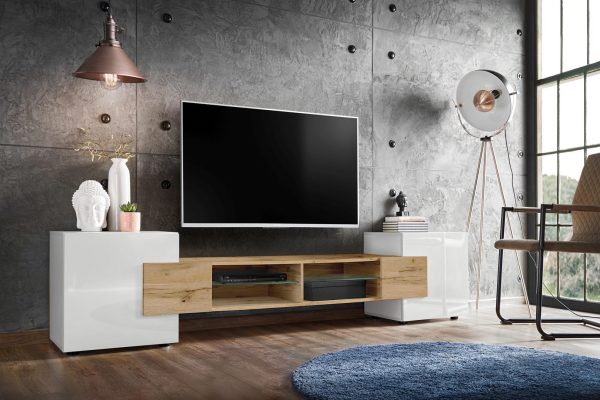 Merano TV cabinet, white/Wotan - Image 2