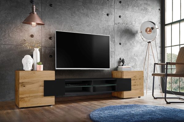 TV cabinet Merano, Wotan/Black - Image 2
