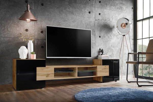 TV cabinet Merano, Wotan/Black - Image 2