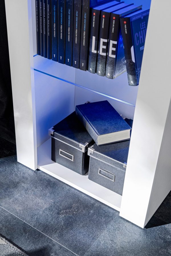 Tivoli Glass‑Shelf Cabinet, White/White RGB LED Lighting - Image 5