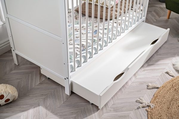 Aurora baby cot with drawer, white matt - Image 8