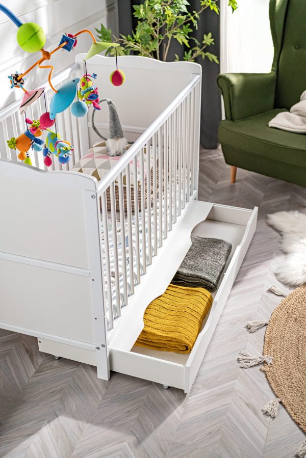 Aurora baby cot with drawer, white matt - Image 7