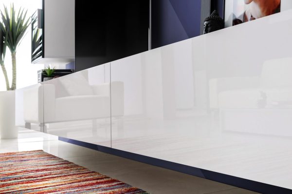 Wall-mounted TV cabinet Loreto, white/white - Image 5