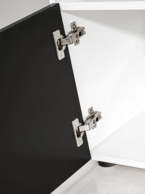 Urbino TV cabinet, white/black, blue LED lighting - Image 10