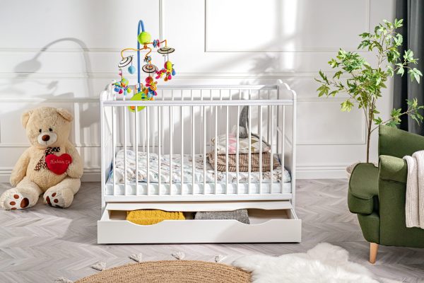 Aurora baby cot with drawer, white matt - Image 6