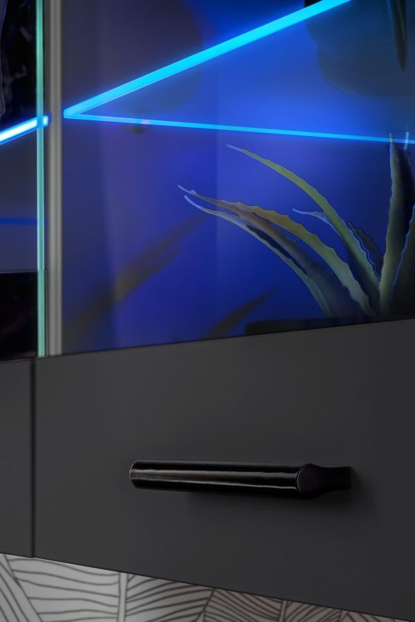 Foggia TV Furniture Set, Black/Black LED Lighting Blue - Image 7