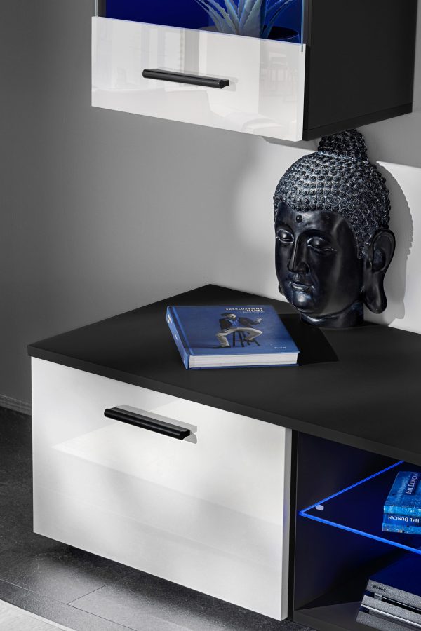 Varallo TV furniture set, white/black RGB LED lighting - Image 9