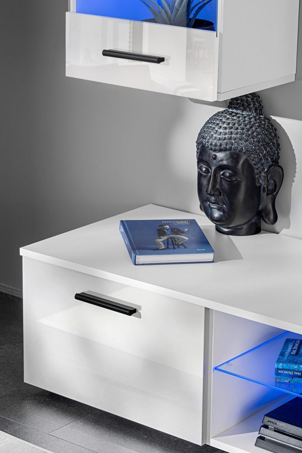 Varallo TV Furniture Set, White/White LED Lighting Blue - Image 9