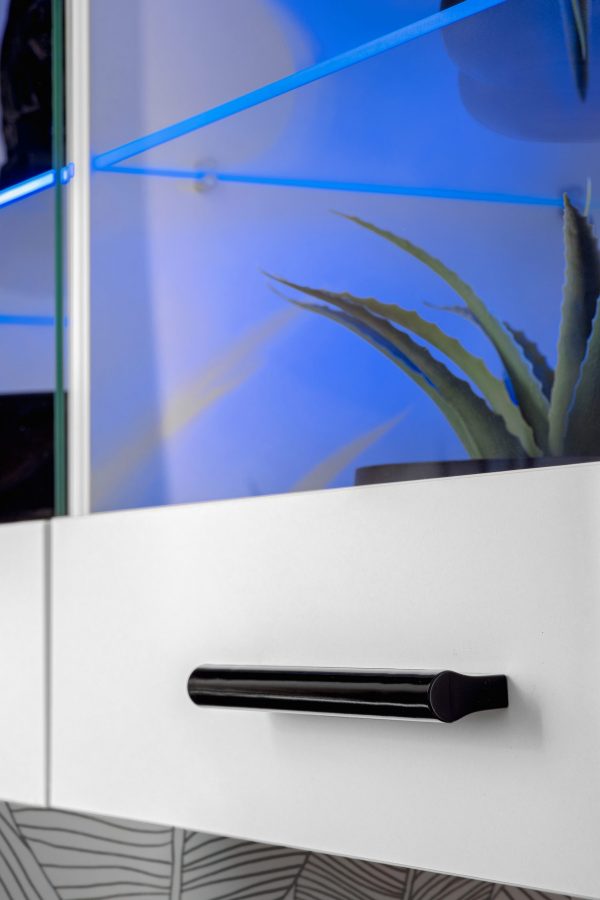 Savona Hanging Shelf Cabinet, White/White RGB LED Lighting - Image 5