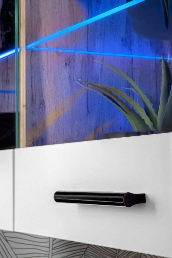 Foggia TV Furniture Set, White/Wotan LED Lighting Blue - Image 7