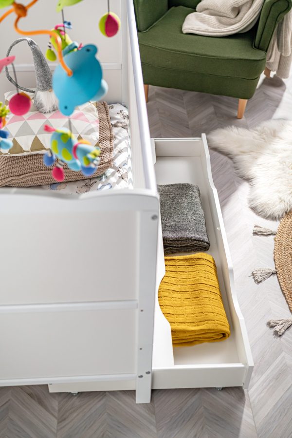 Aurora baby cot with drawer, white matt - Image 4