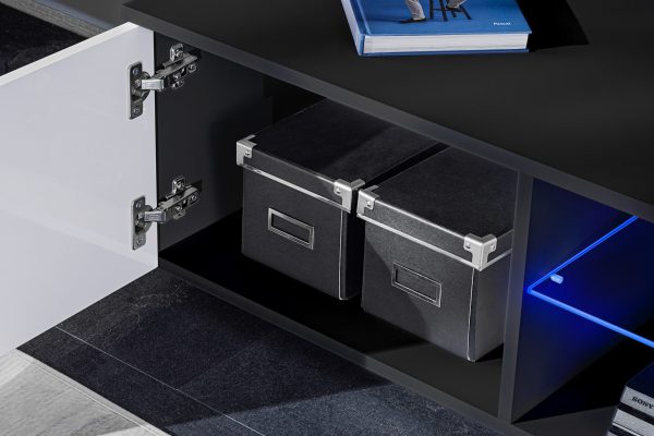 Varallo TV furniture set, white/black RGB LED lighting - Image 8