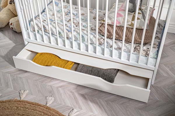 Aurora baby cot with drawer, white matt - Image 5