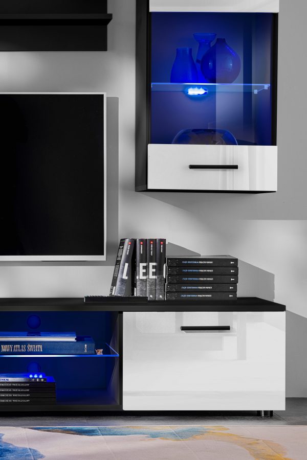 Varallo TV furniture set, white/black RGB LED lighting - Image 7