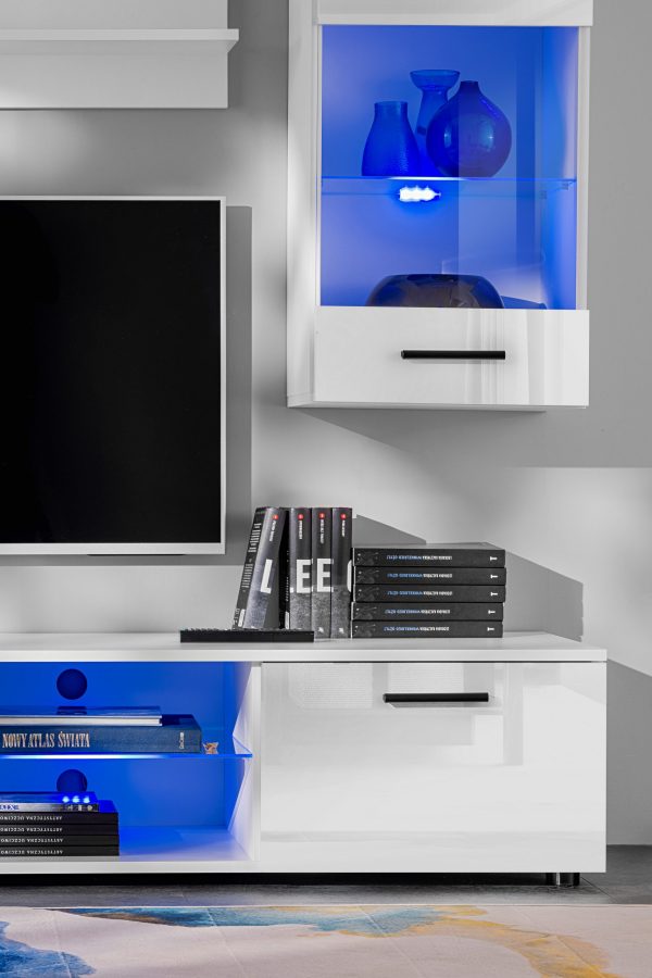 Varallo TV Furniture Set, White/White LED Lighting Blue - Image 7