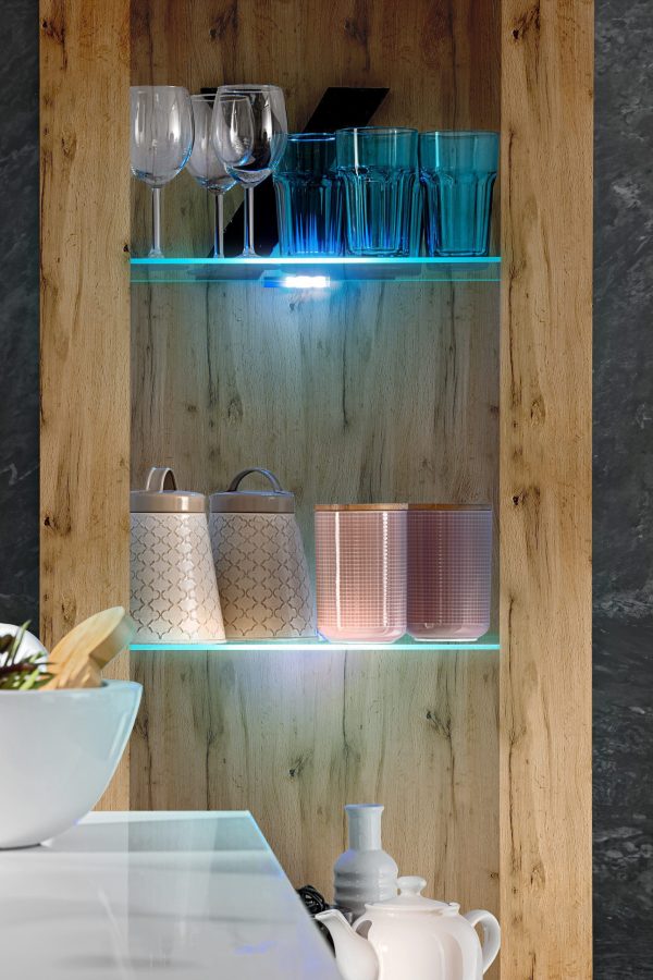 Tivoli Glass‑Shelf Cabinet, Wotan/Wotan RGB LED Lighting - Image 6