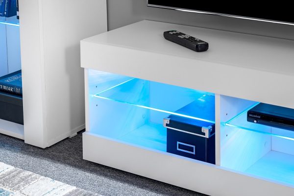 Tivoli Grande TV Furniture Set, Black/Black LED Lighting Blue - Image 5