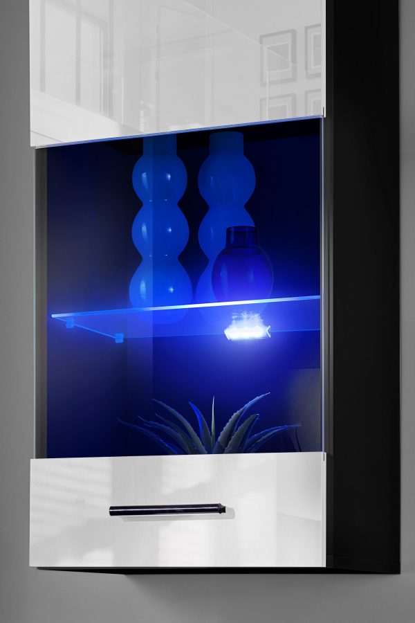 Varallo TV furniture set, white/black RGB LED lighting - Image 6