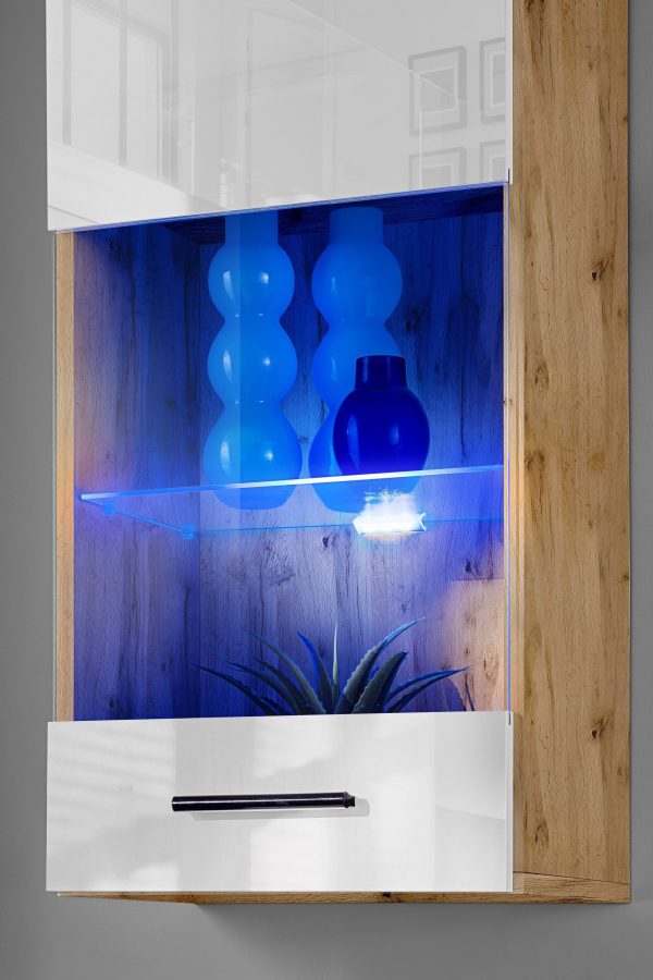Varallo TV Furniture Set, White/Wotan RGB LED Lighting - Image 6
