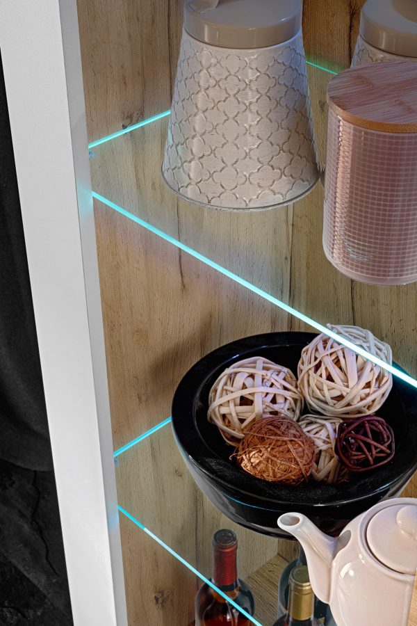 Tivoli Glass‑Shelf Cabinet, White/Wotan RGB LED Lighting - Image 7