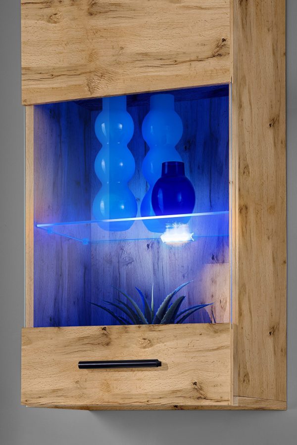 Varallo TV furniture set, Wotan/Wotan LED lighting blue - Image 6