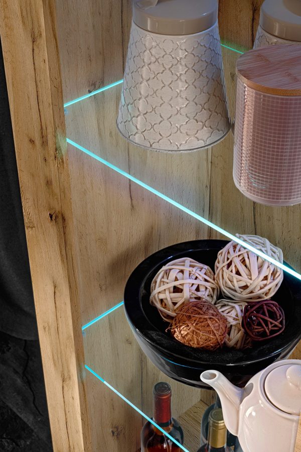 Tivoli Glass‑Shelf Cabinet, Wotan/Wotan RGB LED Lighting - Image 7