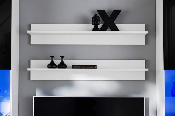 Varallo TV furniture set, black/white LED lighting blue - Image 5