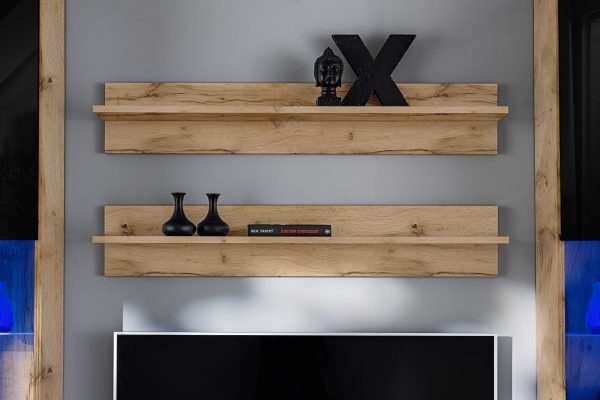 Varallo TV furniture set, black/wotan RGB LED lighting - Image 5