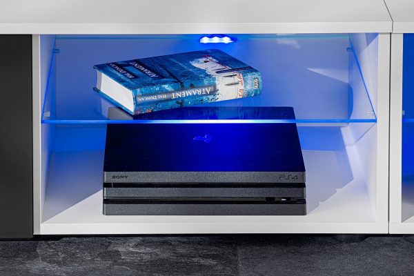 Varallo TV furniture set, black/white LED lighting blue - Image 4