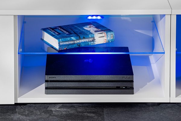 Varallo TV Furniture Set, White/White LED Lighting Blue - Image 4