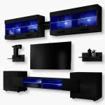 Foggia TV Furniture Set, Black/Black
