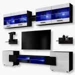 Foggia TV Furniture Set, White/Black
