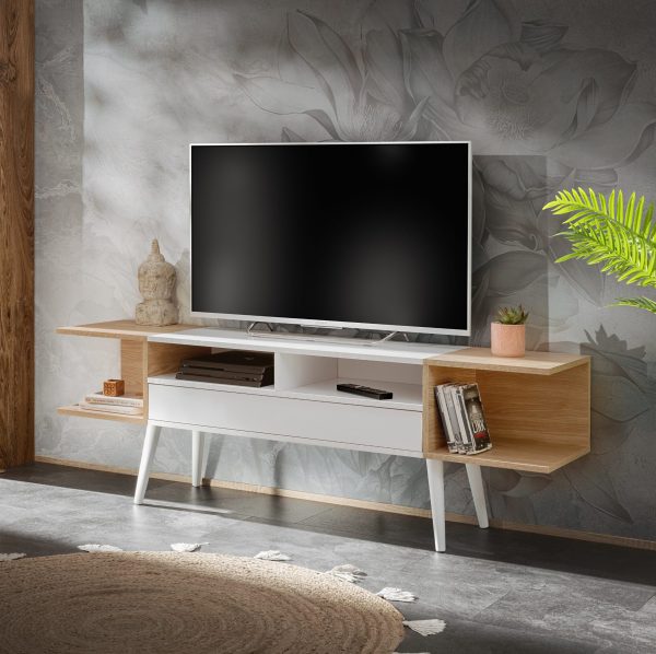 Forio TV cabinet, white oak - Image 2