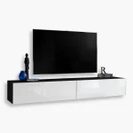 Loreto Wall Mounted TV Cabinet, White/Black