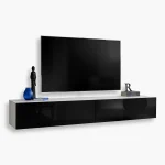 Wall mounted TV cabinet Loreto, black/white