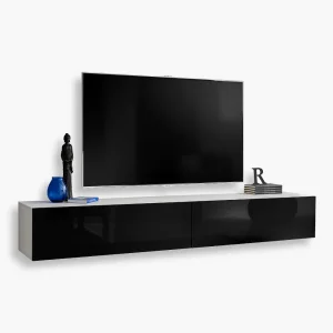 Wall mounted TV cabinet Loreto, black/white
