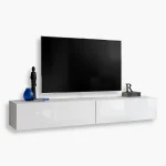 Wall-mounted TV cabinet Loreto, white/white