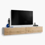 Wall-mounted TV cabinet Loreto, Wotan/white