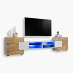 Merano TV Cabinet, White/Wotan LED Lighting Blue
