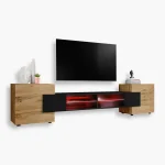 Merano TV Cabinet, Wotan/Black RGB LED Lighting