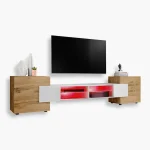Merano TV Cabinet, Wotan/White RGB LED Lighting