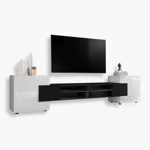 Merano TV Cabinet, White/Black