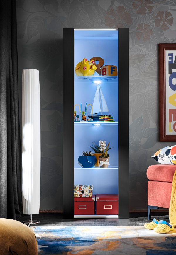 Tivoli Glass‑Shelf Cabinet, Black/White - Image 8
