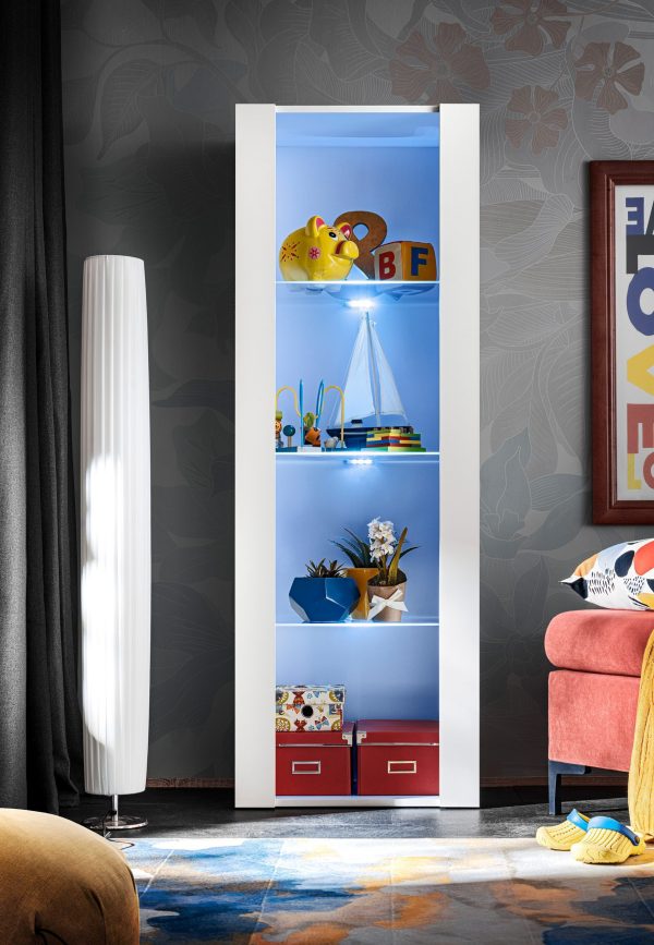 Tivoli Glass‑Shelf Cabinet, White/White RGB LED Lighting - Image 8
